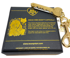 Gold Dead Men Don't Catcall Keychain
