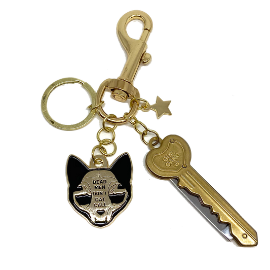 Gold Dead Men Don't Catcall Keychain