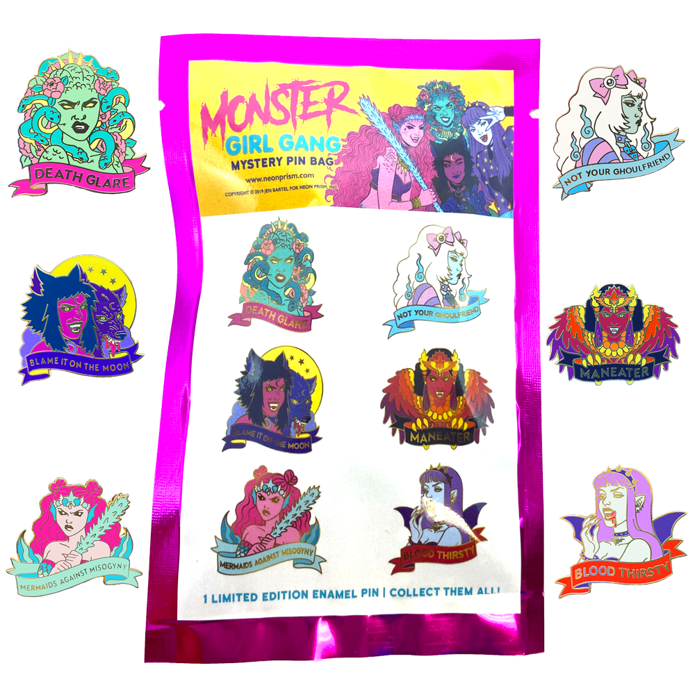 Monster Girl Gang Mystery Pins