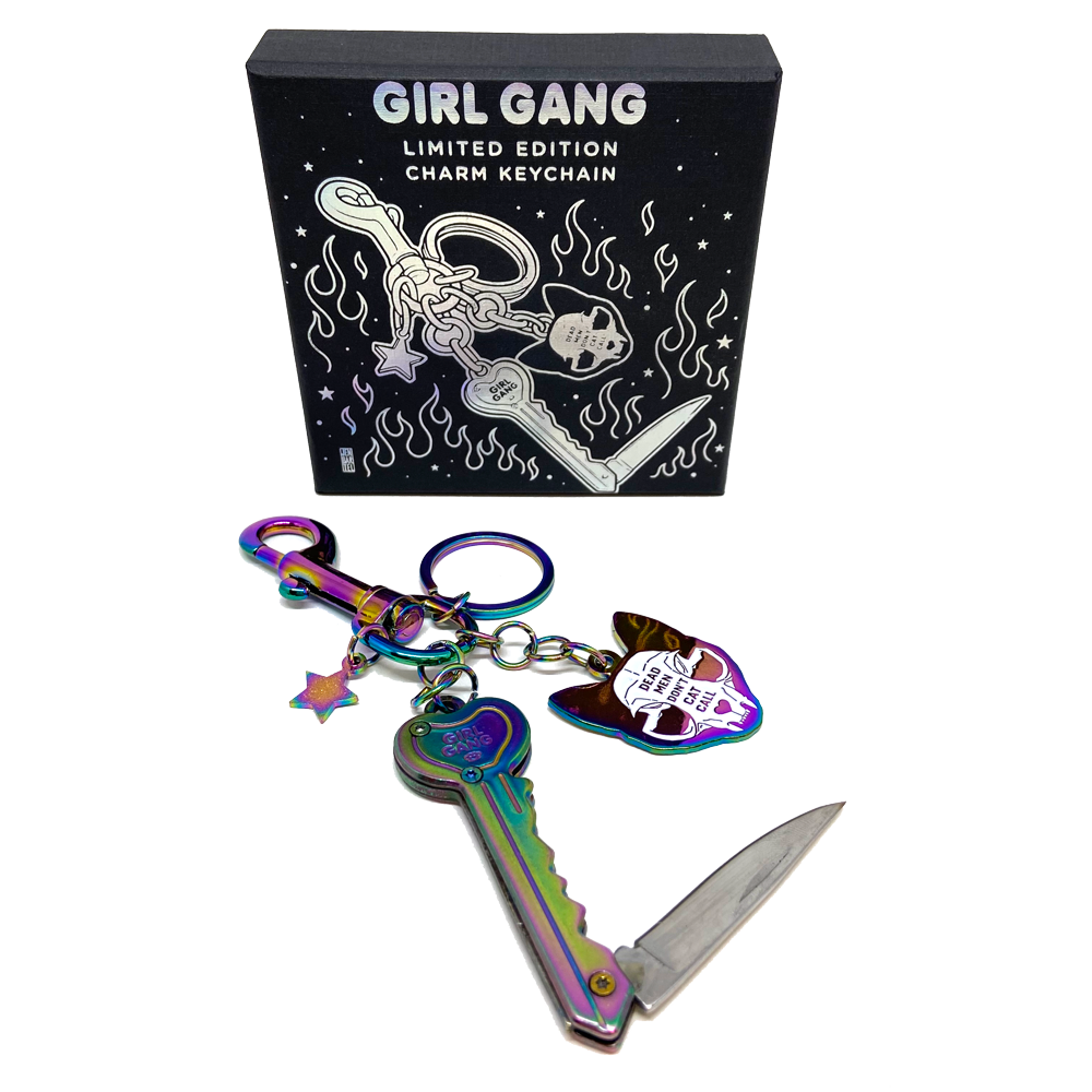 Iridescent Dead Men Don't Catcall Keychain